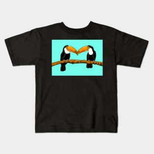 Toucans ( turquoise version ) Kids T-Shirt